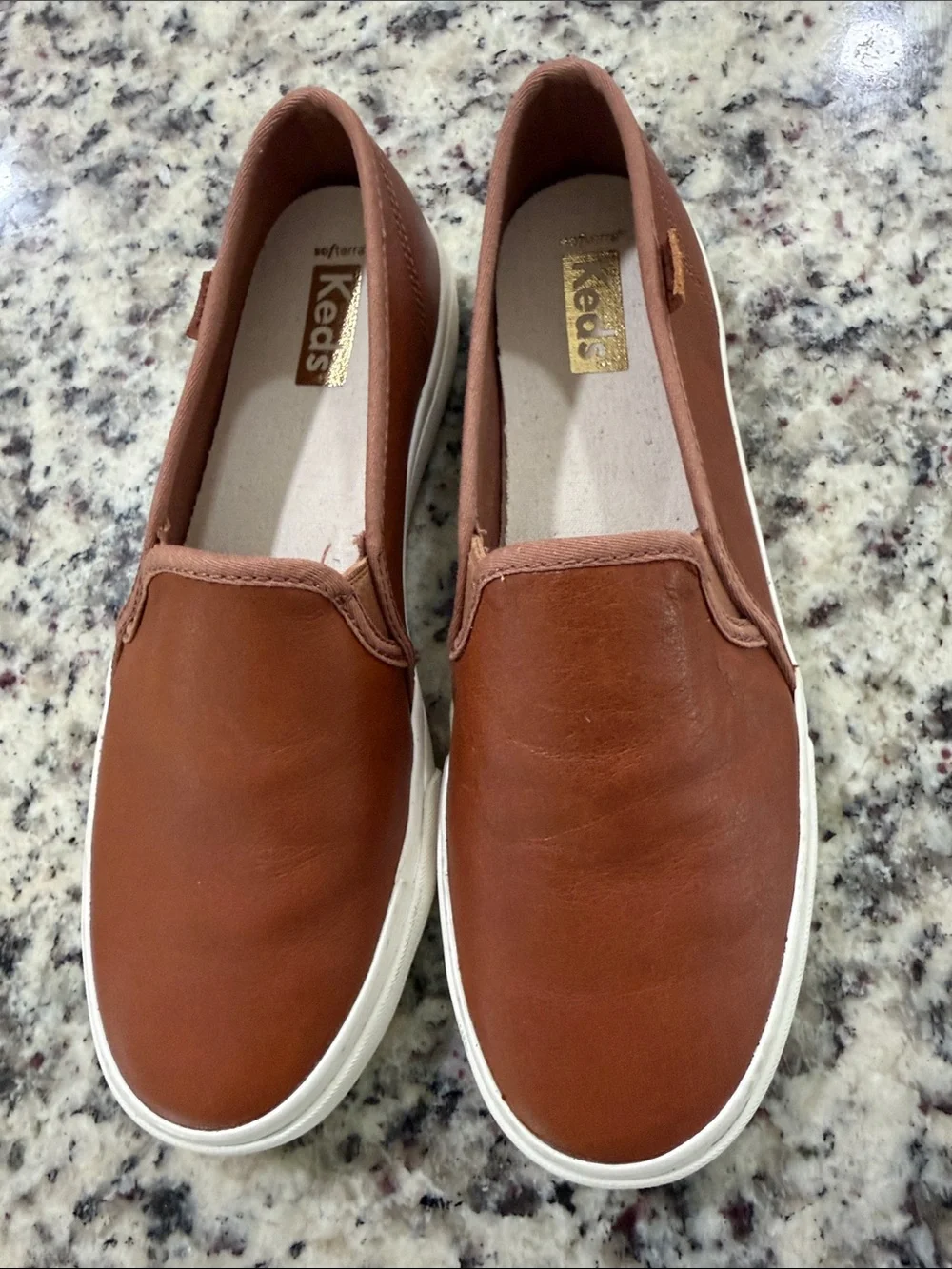 Keds Men's Slip-On Loafers in Chestnut and White Rubber Sole
